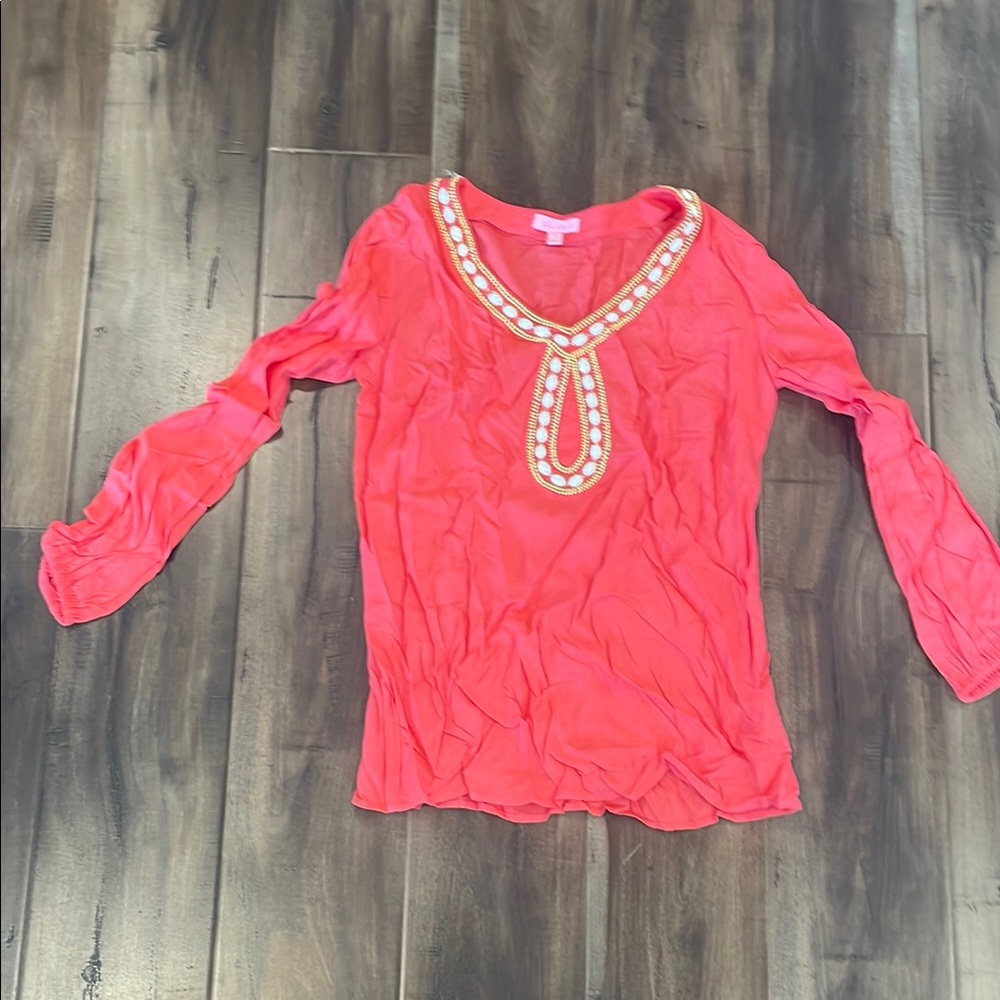 Women's Red Beaded Top